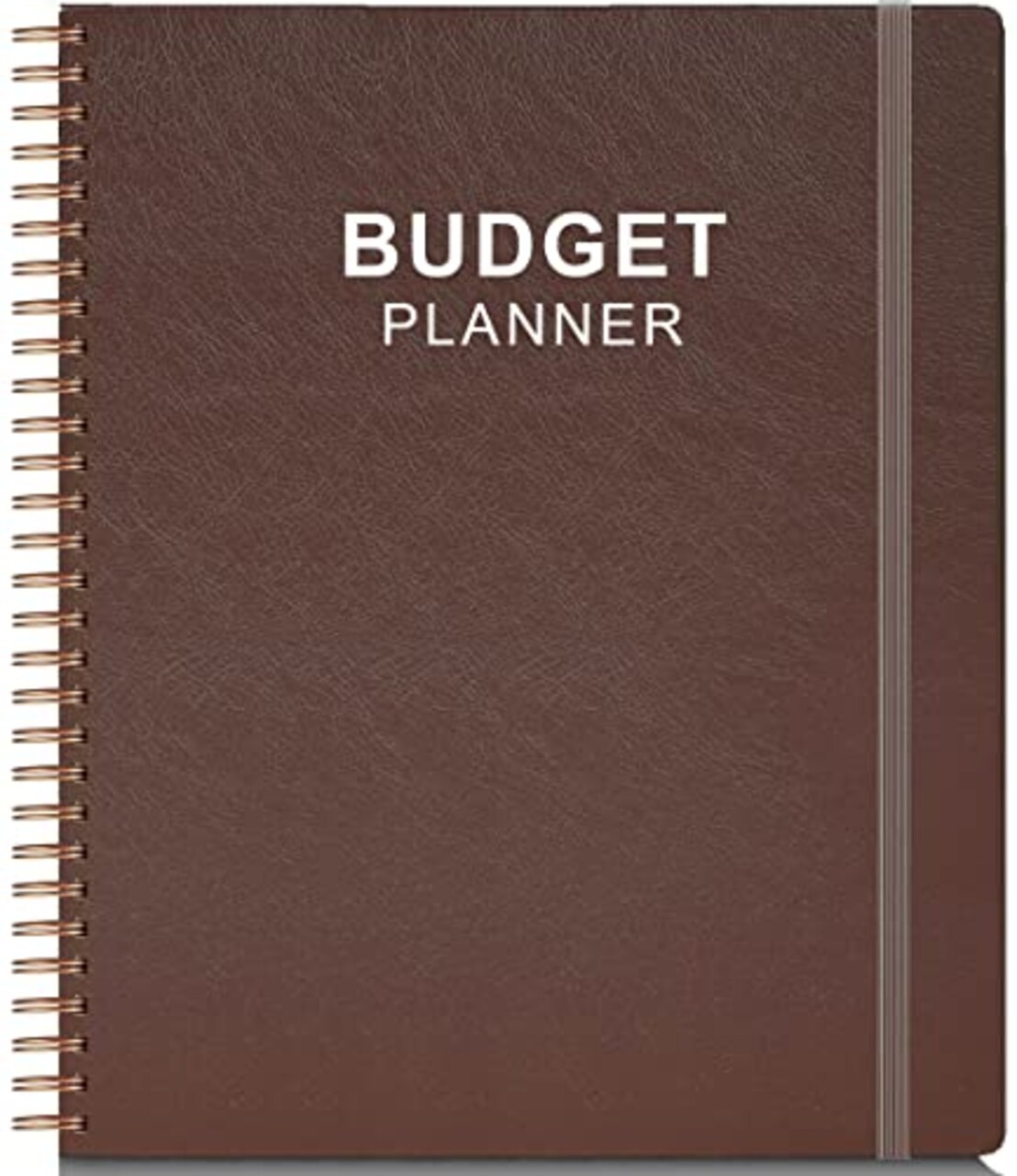 Budget Planner & Monthly Bill Organizer with Pockets. Expense Tracker Notebook, Budgeting Journal and Financial Planner Budget Book to Control Your Money, PU Leather Cover, 8" x 9.5" – Brown